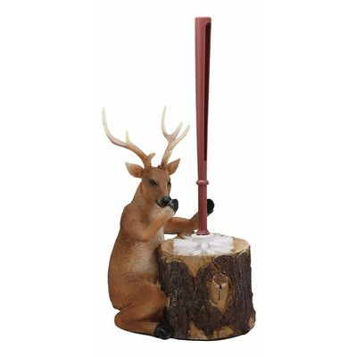 1 Pcs of Rustic Wildlife Animal Stinky Potion Toilet Brush & Tree Stump Base Holder