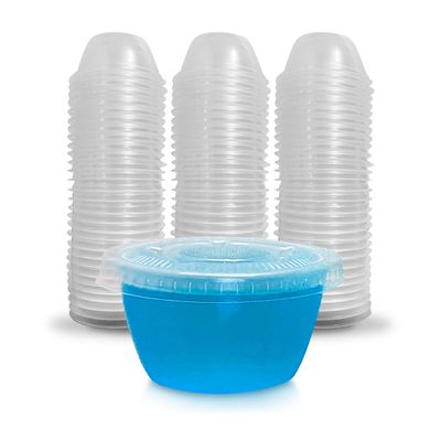 SWOOC Games 105 Extra/Replacement Gelatin Shot Cups & Lids for Giant Tower Party Game Clear Plastic & Leak Proof - Perfect Size for Hidden Shot Blocks - Tipsy Topple Game for Adults - Block Games
