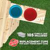 SWOOC Games  105 Extra/Replacement Gelatin Shot Cups & Lids for Giant Tower Party Game  Clear Plastic & Leak Proof - Perfect Size for Hidden Shot Blocks - Tipsy Topple Game for Adults - Block Games view 2