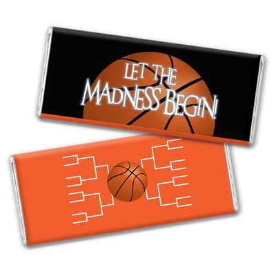 12ct Basketball Party Candy Favors Chocolate Bars Let the Madness Begin (12 Pack) - Orange