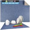 Drymate Jumbo XL Dish Drying Mat (19x24), Low-Profile, Super Absorbent, Quick Dry Fabric, Waterproof & Slip-Resistant, for Kitchen Counter, Trimmable, Easy to Clean (USA Made)(Blue) view 1