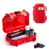 Evergreen X Seahorse 52 Medication Lock Box - Small, First Aid Kit, Childproof, Empty Lockable Medicine Box to Store Medications, Diabetic Supplies, Needles. NO SUPPLIES INCLUDED (Red + Traditional view 1