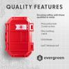 Evergreen X Seahorse 52 Medication Lock Box - Small, First Aid Kit, Childproof, Empty Lockable Medicine Box to Store Medications, Diabetic Supplies, Needles. NO SUPPLIES INCLUDED (Red + Traditional view 2