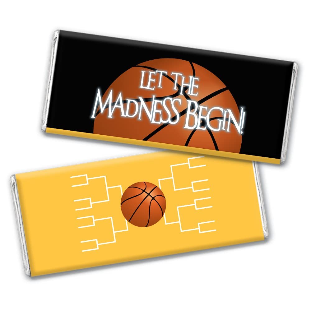 36ct Basketball Party Candy Favors Chocolate Bars Let the Madness Begin (36 Pack) - Yellow