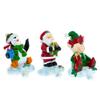 BestPysanky Set of 3 Christmas Stocking Holders Hangers  Santa, Penguin, and Elf Holiday Mantel Decorations view 2