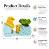 Wooden-Style Easter Chick Planter - 3.4" Shoe Succulent Pot Decor view 3