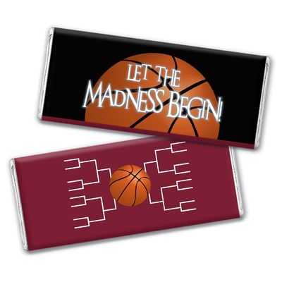 36ct Basketball Party Candy Favors Chocolate Bars Let the Madness Begin (36 Pack) - Maroon