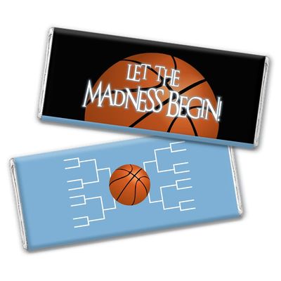 36ct Basketball Party Candy Favors Chocolate Bars Let the Madness Begin (36 Pack) - Light Blue