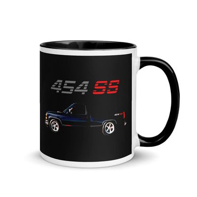 1990 Chevy 1500 OBS 454 SS Old Body Style American Pickup Truck Mug with Color Inside