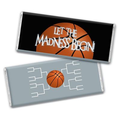 36ct Basketball Party Candy Favors Chocolate Bars Let the Madness Begin (36 Pack) - Silver