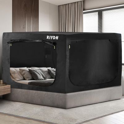 RIYDH Bed Tent Bed Canopy Tents for Adult - Portable Dream Tent Indoor Sleeping Tents 93% Blackout with 3 Doors Breathable Big Space Tents