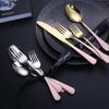 Pink Silverware Set, 50-piece Stainless Steel Flatware Cutlery Set Forks and Spoons Simple & Modern Tableware For Home Party Restaurant Wedding Dinner, Service For 10 view 3