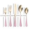 Pink Silverware Set, 50-piece Stainless Steel Flatware Cutlery Set Forks and Spoons Simple & Modern Tableware For Home Party Restaurant Wedding Dinner, Service For 10 view 4