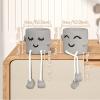 Uguisu Long Leg Planter, Cute Leg Hanging Smiley Planter, Small Plant Pot, Succulent Planters, Cement Pot, Decor Indoor Planters, Mini Succulent Pot (Gray/2pcs-No Drainage Hole-No Plant) view 3