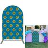 Arched Backdrop 4x7ft Deep Blue Arch Wall Cover Daisy Stretchy Fabric Photography Background for Birthday Wedding Banquet Bridal Baby Shower Party view 1