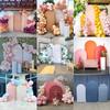 Arched Backdrop 4x7ft Deep Blue Arch Wall Cover Daisy Stretchy Fabric Photography Background for Birthday Wedding Banquet Bridal Baby Shower Party view 4