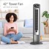 BATHINDIAN Wind Curve Tower Fan with Lonizer and Remote, with on-Board Storage Location, Auto Shut-Off Timer, Multi-Function Remote Control, Suitable for Bedroom, Living Room, Office, Etc, Black view 4