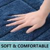 Buganda Bathroom Rugs, 24" x 16", Soft and Absorbent Microfiber Bath Rugs, Non-Slip Shaggy Shower Carpet, Machine Wash Dry Bath Mats for Bathroom Floor, Tub and Shower, Navy view 2