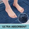 Buganda Bathroom Rugs, 24" x 16", Soft and Absorbent Microfiber Bath Rugs, Non-Slip Shaggy Shower Carpet, Machine Wash Dry Bath Mats for Bathroom Floor, Tub and Shower, Navy view 3