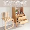 LFIEVO Wall-Mounted Heightened Foldable Chairs The Seat Height 35cm/42cm Optional The Invisible Folding Solid Wood Stool Saves Space Load Bearing 300kg. view 4