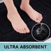 Buganda Bathroom Rugs, 24" x 16", Soft and Absorbent Microfiber Bath Rugs, Non-Slip Shaggy Shower Carpet, Machine Wash Dry Bath Mats for Bathroom Floor, Tub and Shower, Black view 3