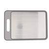 Cutting Board, Dual Sided Aluminum Alloy Grinding Defrosting Tray Heat Cold Resistance with Sharpener for Frozen Meat (Grey) view 1