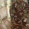 AZIMUZIXI Farmhouse Birds Design Sheer Curtains 72 Inch Long for Bedroom Living Room,Country Style Botanical Garden Fruit Tree Pattern Leaf Print Light Filtering Window Treatment Sets 2 Panels view 2