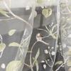 AZIMUZIXI Farmhouse Birds Design Sheer Curtains 96 Inch Long for Bedroom Living Room,Country Style Botanical Garden Fruit Tree Pattern Leaf Print Light Filtering Window Treatment Sets 2 Panels view 3