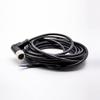 keisnoaja M12 Female 3 Pin A-Coding Right Angle Connector Molded Black Cable 5M AWG22 view 1