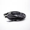 keisnoaja M12 Female 3 Pin A-Coding Right Angle Connector Molded Black Cable 5M AWG22 view 3