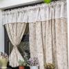 A.Monamour Short Curtain for Small Window 2 Panels Beige Cotton Linen Lace Boho Floral Farmhouse Botanical Window Valance Panel Drapes Half Curtain for Kitchen Bedroom Cabinet Curtain Door Curtain view 2