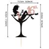 1 PCS Sitting 16th Birthday Cake Topper Glitter Sweet Sixteen High Heel Girl Cake Pick for Lady Makeup Spa Theme Cheers to 16th Birthday Party Cake Decorations Supplies Rose Gold view 2
