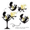 1 PCS Sitting Girl Cake Topper Glitter Sixteen High Heel Girl 16th Birthday Cake Pick for Cheers to 16 Years Lady Makeup Spa Theme Happy 16th Birthday Party Cake Decorations Supplies Gold view 3