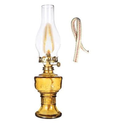Oil Lamp Lantern Chamber Oil Lamp with 2/4 Wicks for Indoor Use 13 Inch Kerosene Lamp w/Hurricane Glass Tabletop Clear Hurricane Lamp Rustic Kerosene Lantern for Home Emergency Lighting Tabletop Decor