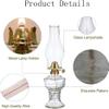 Oil Lamp Lantern Chamber Oil Lamp with 2/4 Wicks for Indoor Use 13 Inch Kerosene Lamp w/Hurricane Glass Tabletop Clear Hurricane Lamp Rustic Kerosene Lantern for Home Emergency Lighting Tabletop Decor view 2