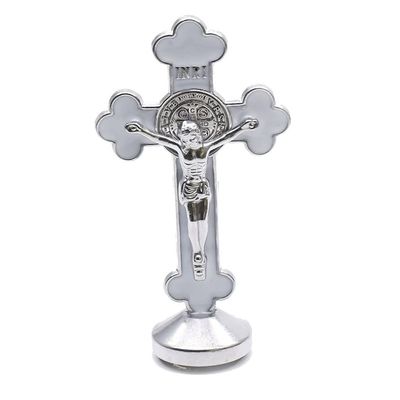 1Pcs Vintage Metal Car Cross Ornaments, Crucifix Christ Catholic Jesus Religious Church Decoration, Iron Absorption/self-Adhesive(#3)