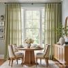jinchan Linen Blend Curtains 96 inch Length 2 Panels for Bedroom Living Room, Floor to Ceiling 50 inch Wide Farmhouse Drapes with Rod Pocket Back Tab(50W x 96L, Sage Green) view 2