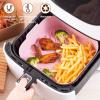 21cm Air Fryer Pot Tray Silicone BBQ Barbecue Airfryer Pad Plate Reusable Oven Baking Mold Pot Replacemen Grill Pan Accessories 5PCS (Color : Pink) view 2