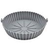 1Pcs Air Fryer Silicone Basket Silicone Mold Airfryer Oven Baking Tray Pizza Fried Chicken Basket Reusable Pan Liner Accessories (Color : Gray, Size : Small) view 1