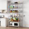 EZPEAKS Chrome 6-Shelf Shelving Unit, Changeable into 2 of 3-Shelf Units, 72H X 36W X 16D Adjustable Heavy Duty Steel Wire Shelves, 350 lbs Loading Capacity Per Shelf view 2