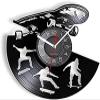 Silent Wall Clock Skating Skateboarder Vinyl Album Record Clock for Boys Room Home Decor Watches Skateboard Street Sport Art Silent Quartz Clock view 1