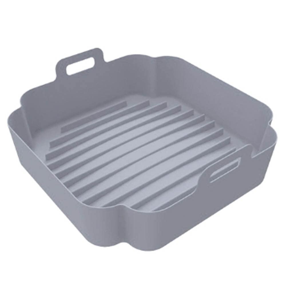 Air Fryer Silicone Liners Pot Reusable Baking Tray NonStick Air Fryers Pan Basket For Kitchen MicrowaveOven AirFryer Accessories (Color : Gray)