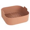 21cm Air Fryer Pot Tray Silicone BBQ Barbecue Airfryer Pad Plate Reusable Oven Baking Mold Pot Replacemen Grill Pan Accessories 5PCS (Color : Brown) view 1