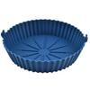 1Pcs Air Fryer Silicone Basket Silicone Mold Airfryer Oven Baking Tray Pizza Fried Chicken Basket Reusable Pan Liner Accessories (Color : Blue, Size : Small) view 1