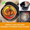 1Pcs Air Fryer Silicone Basket Silicone Mold Airfryer Oven Baking Tray Pizza Fried Chicken Basket Reusable Pan Liner Accessories (Color : Blue, Size : Small) view 4