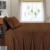 British-Linen Split King 4 Piece Luxury Sheets for Adjustable Beds - 15" Deep Pocket Extra Soft 100% Egyptian Cotton & 400TC - Top Split Upto 32" from Bottom - Chocolate Stripe, King Size. view 2