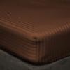 British-Linen Split King 4 Piece Luxury Sheets for Adjustable Beds - 15" Deep Pocket Extra Soft 100% Egyptian Cotton & 400TC - Top Split Upto 32" from Bottom - Chocolate Stripe, King Size. view 4