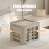 3 Openings Clothes Storage Bins with Metal Frame, Foldable Storage Bin for Clothes, Clothing Storage Bins with Lid, Linen Storage Box With Clear Window Zippers Durable Handles.(3 Pcs,Beige,40L) view 3