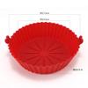 1Pcs Air Fryer Silicone Basket Silicone Mold Airfryer Oven Baking Tray Pizza Fried Chicken Basket Reusable Pan Liner Accessories (Color : Red, Size : Small) view 2