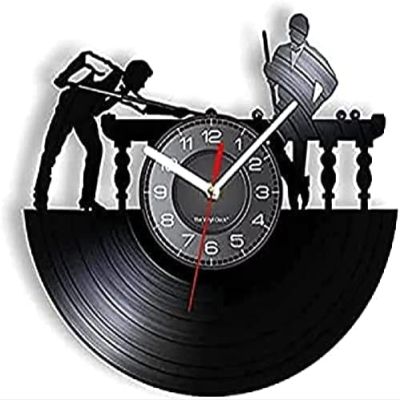 Kitchen Clocks Wall Billiards Player Wall Sign Personalized Wall Clock Pool Billiards Snooker Room Vinyl Clock Man Cave Clock Mechanism